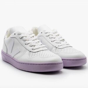 Pastel Purple and White Veja Sneakers